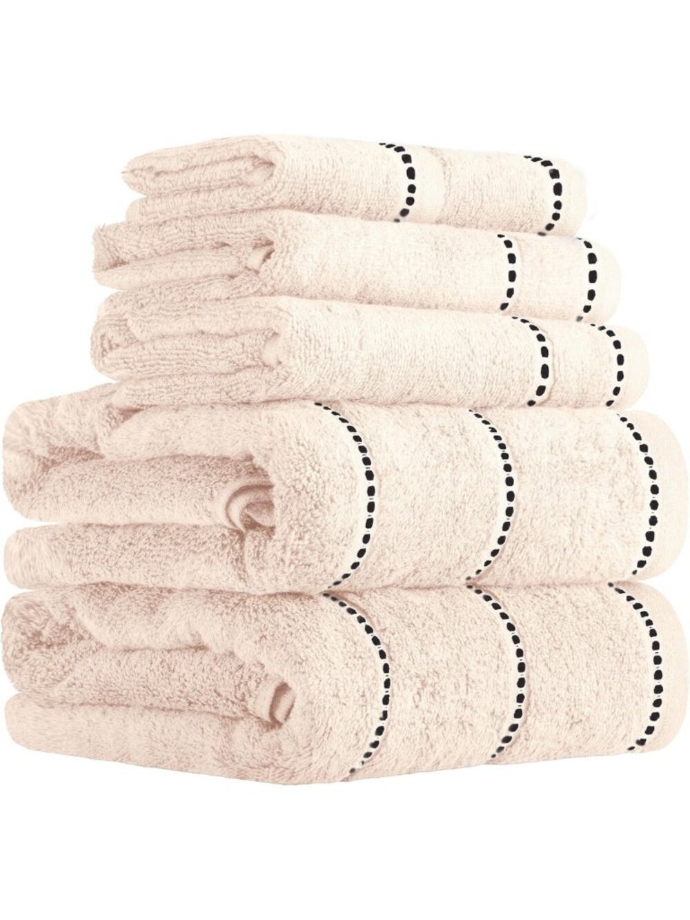 6PC 100% Cotton Towel Set - Absorbent Bath, Hand & Wash Cloths for Home, Spa